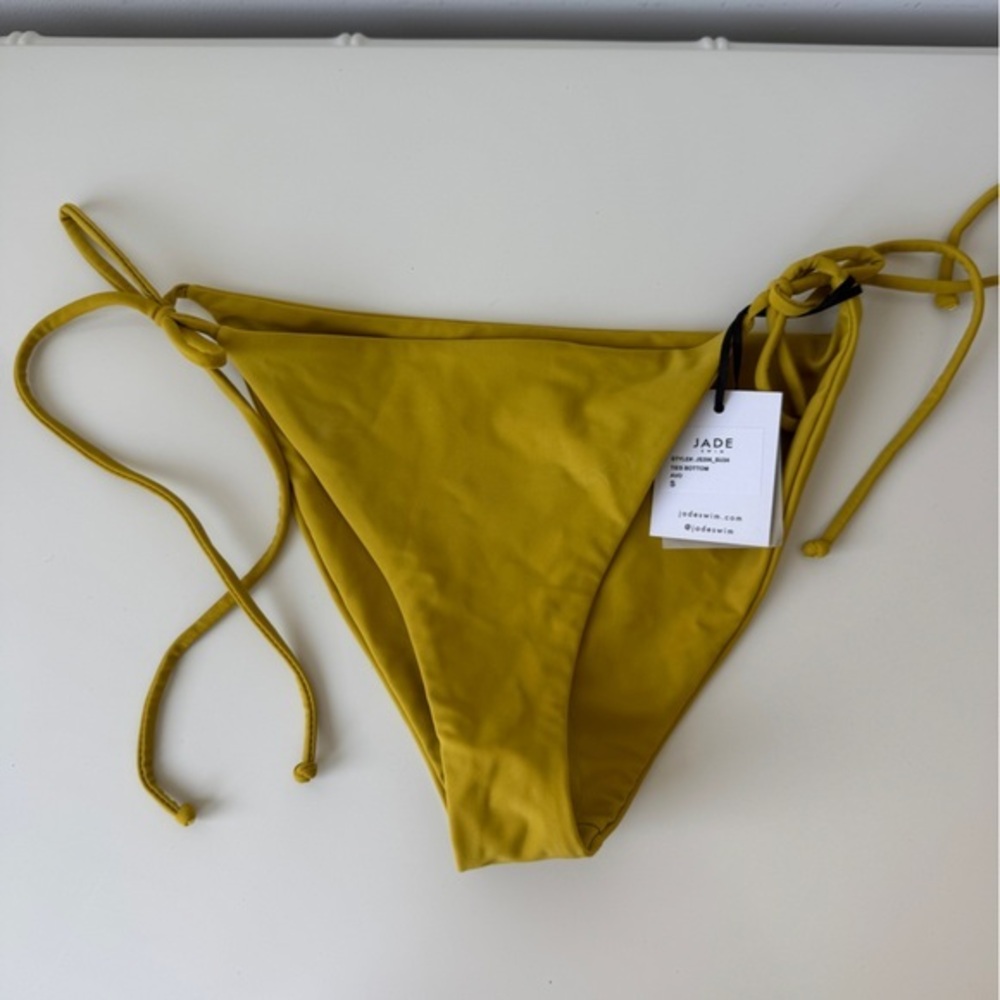 Jade Swim Mustard Yellow Tie-Side Bikini Bottom